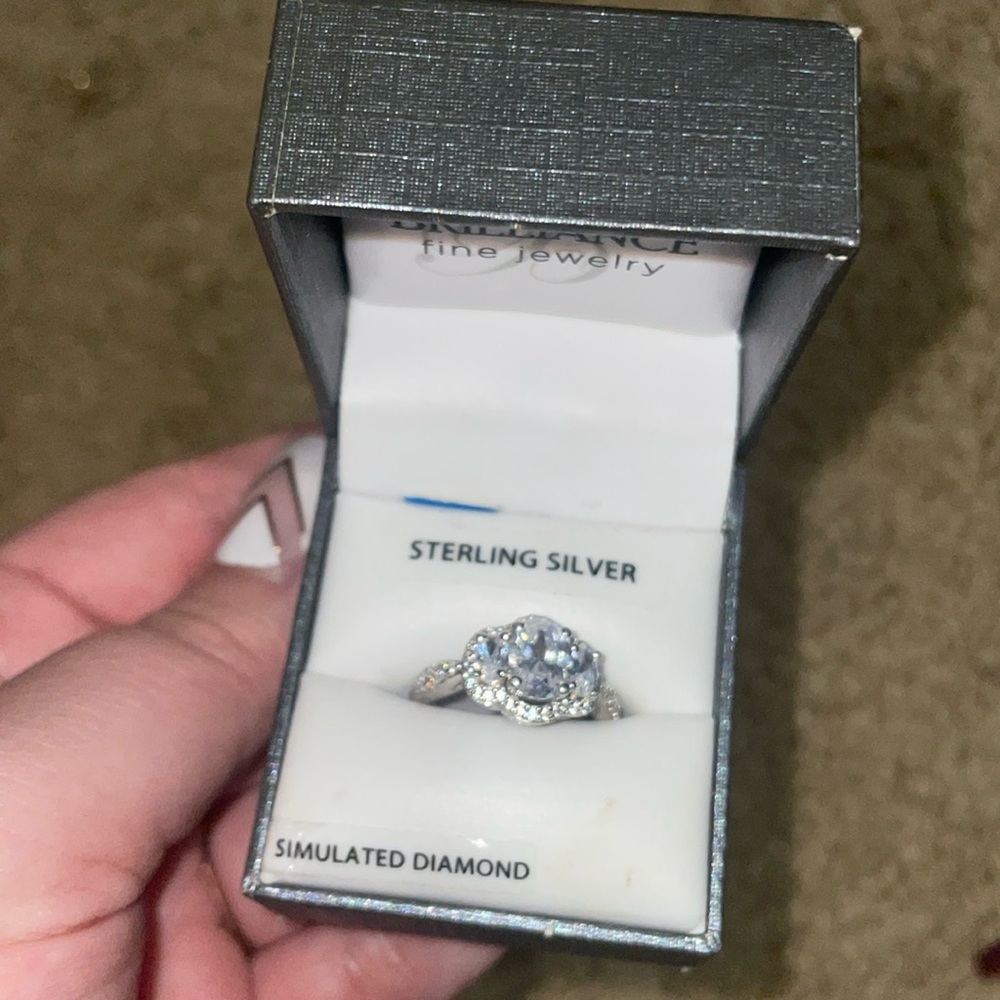 Sterling Silver Simulated Diamond Ring